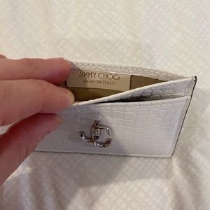 White snake skin Jimmy Choo card holder